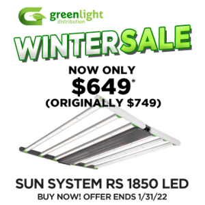 Save $100 on Sun System RS 1850 LED Grow Light during our Winter Sale